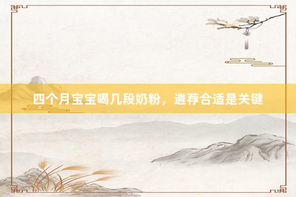 四个月宝宝喝几段奶粉，遴荐合适是关键